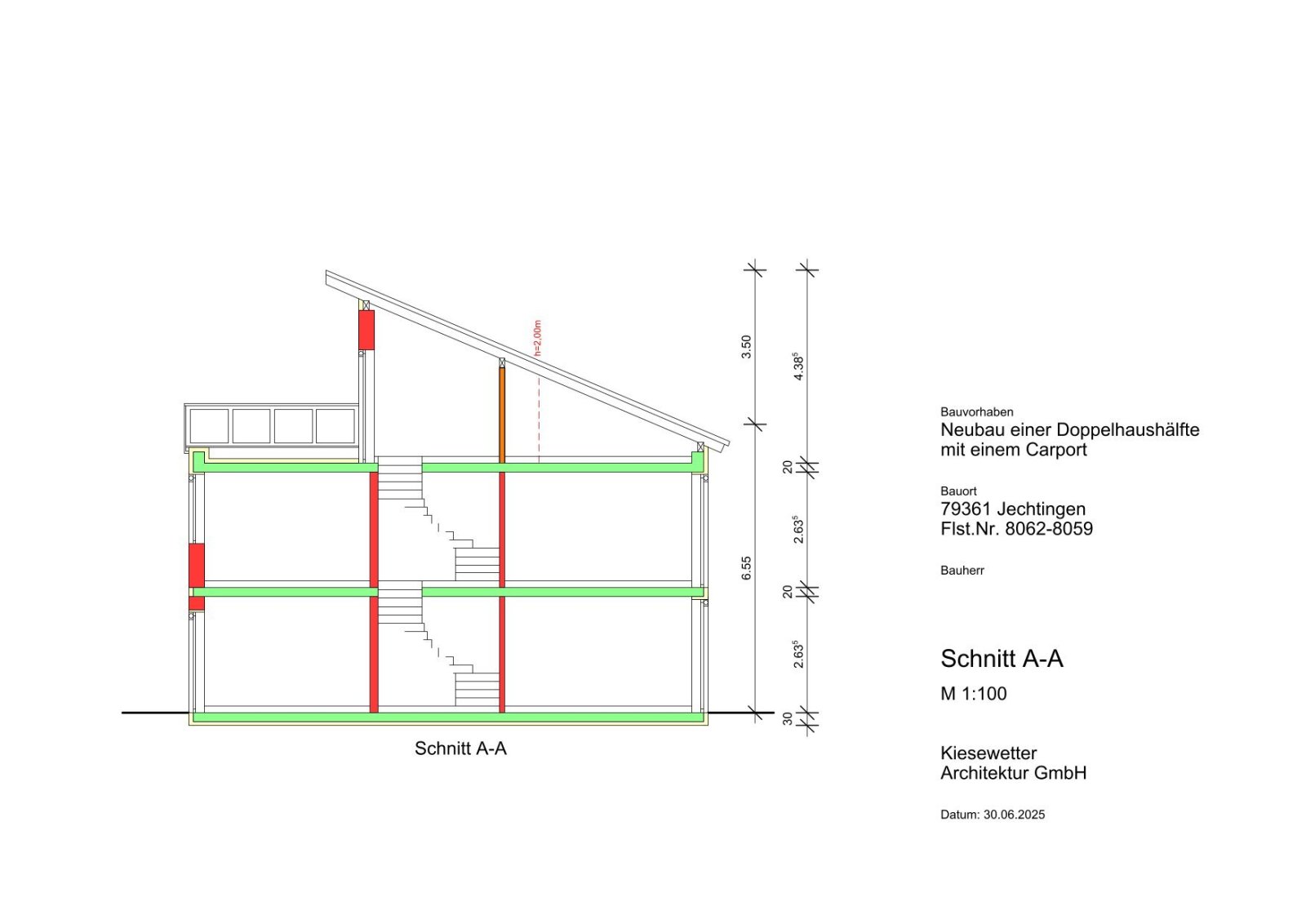 Projektierte, familienfreundliche DHH mit Dachterrasse