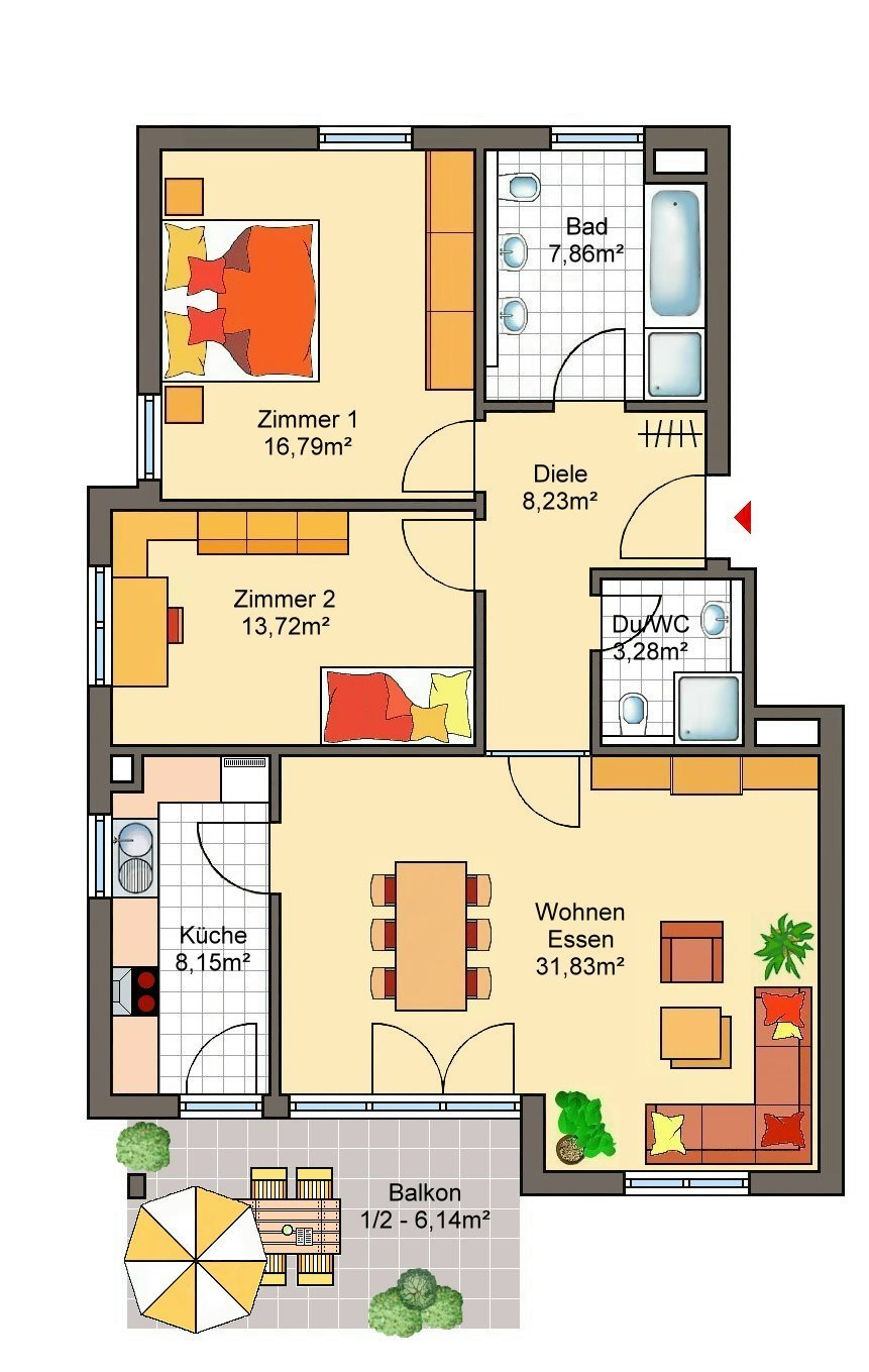 Grundriss der Wohnung